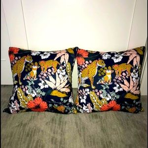 2 Brand New animal jungle print throw pillows